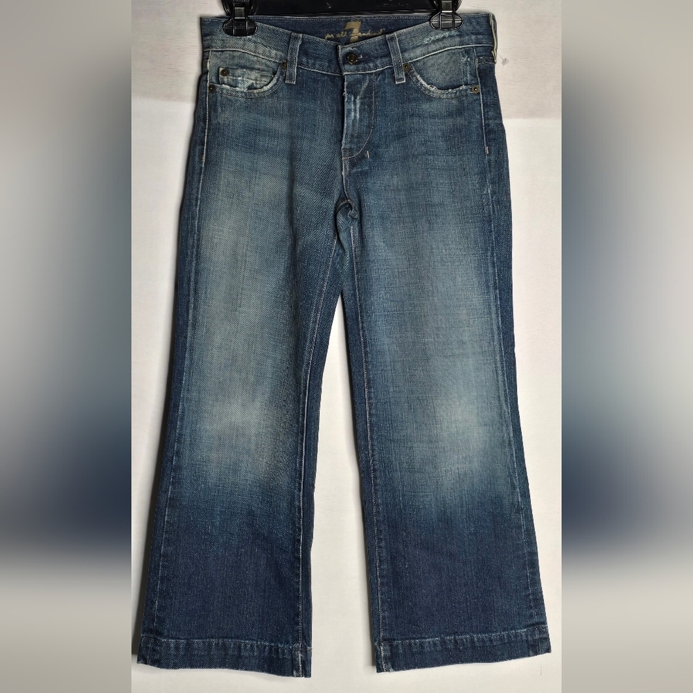 7 For All Mankind Women’s Dojo Flare Jeans Size 26x34 Blue Seven Jeans Boho